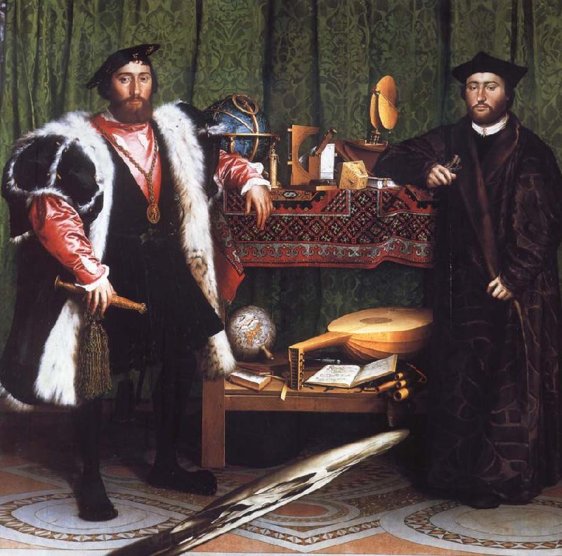 Hans holbein the younger Portrait of Jean de Dinteville and Georges de Selve Germany oil painting art